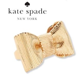 Kate Spade Gold Textured Bow Ring